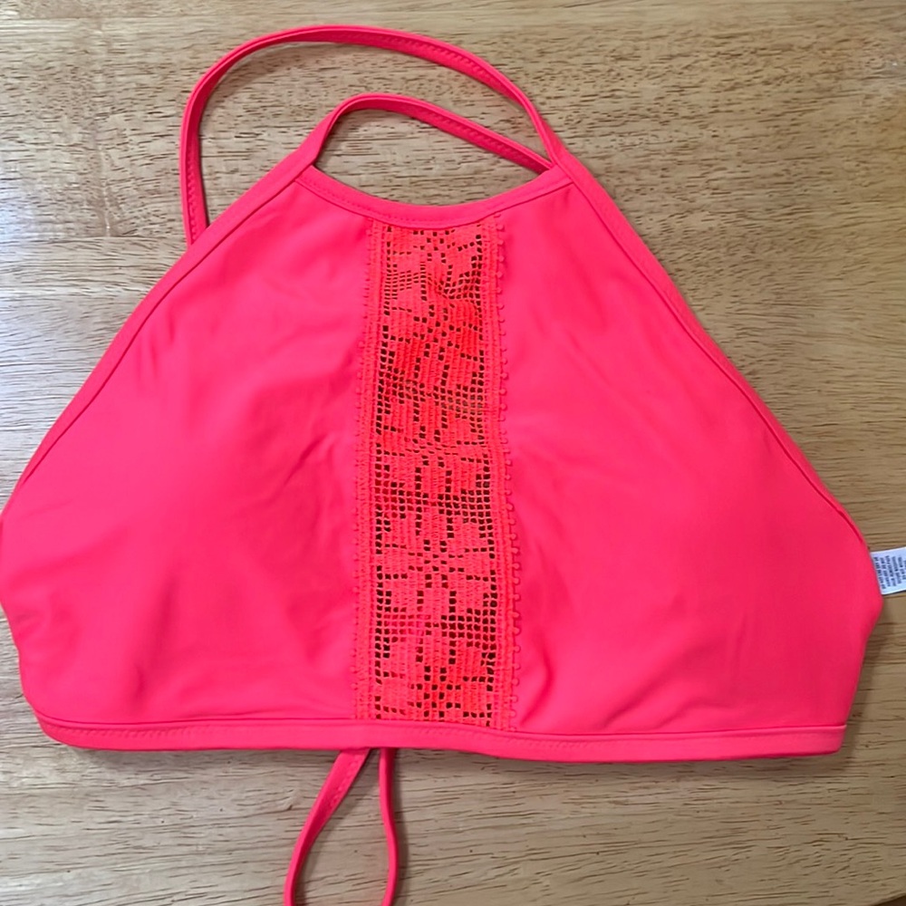 Aerie halter bikini top red medium